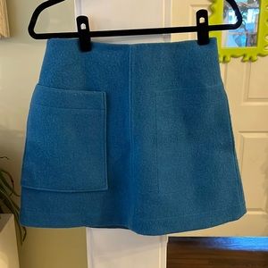 COS Blue Wool Mini Skirt